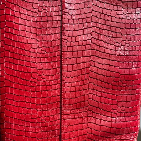 Stuart Weitzman Red Croc Heeled Boots - Picture 3 of 7